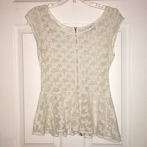 Cream peplum blouse!